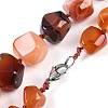 Red Agate Nuggets Beaded Necklaces for Women Men NJEW-K388-01B-3