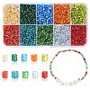 4000Pcs 10 Colors 8/0 Glass Bugle Beads SEED-YW0002-69-1