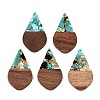 Transparent Resin and Walnut Wood Pendants RESI-T057-06J-1