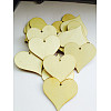 Unfinished Wood Heart Shape Discs Slices Pendants WOCR-PW0001-016B-4