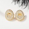 Brass Micro Pave Cubic Zirconia Stud Earrings EJEW-Z091-04G-O-5