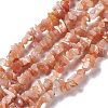 Natural Sunstone Chip Bead Strands G-M205-67-3