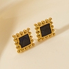 304 Stainless Steel Square Stud Earrings PW-WG8DFE8-03-1