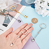 HOBBIESAY 12Pcs 4 Colors Alloy Mini Crown Spoon Pendant Keychain KEYC-HY0001-15-3