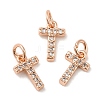 Brass Micro Pave Grade AAA Cubic Zirconia Charms LS-ZIRC-P067-11RG-T-NR-1