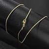 1mm Rack Plating Brass Square Snake Chain Necklaces for Women Men MAK-L044-18G-2