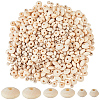 700Pcs 3 Styles Unfinished Wood Rondelle Beads WOOD-PA0001-50-1