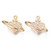 Brass Micro Cubic Clear Zirconia Pendants X-KK-R116-031-NF-1