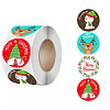 500Pcs Christmas Theme Round Stickers AJEW-S090-04D-1