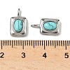 Natural & Synthetic Mixed Gemstone Rectangle with Oval Charms STAS-L022-516P-M-4
