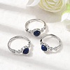 Natural Lapis Lazuli Finger Rings RJEW-A084-04P-10-1