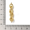 Rack Plating Brass Micro Pave Clear Cubic Zirconia Connector Charms KK-K377-81G-3