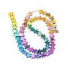 Gradient Color Electroplated Synthetic Non-magnetic Hematite Beads Strands G-A263-F01-02-2
