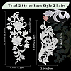 Gorgecraft 8Pcs Flower Computerized Embroidery Cloth Iron On Patches PATC-GF0007-20-2