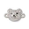 Brass Micro Pave Cubic Zirconia Connector Charms KK-m240-21G-2