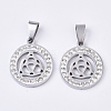 201 Stainless Steel Filigree Pendants STAS-N089-38P-1