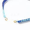 Adjustable Segment Dyed Polyester Thread Braided Beaded Bracelet Making AJEW-JB00790-01-3