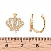 Brass Micro Pave Clear Cubic Zirconia Cuff Earrings EJEW-T047-74G-3