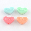 Colorful Heart Acrylic Beads SACR-R850-15-1