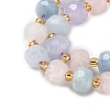 Natural Lavender Amethyst & Aquamarine & Madagascar Rose Quartz Beads Strands G-G271-D01-6x8mm-4