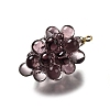 Grape Brass Acrylic Pendants LS-OACR-R006-05G-10-2