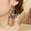 Bohemian Alloy & Wood Pendant Necklaces & Tassel Dangle Earrings Sets WG0AFF1-01-3