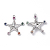 Brass Micro Pave Colorful Cubic Zirconia Pendants KK-E068-VF271-1