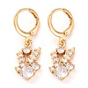 Brass Micro Pave Clear Cubic Zirconia Leverback Earrings EJEW-K300-45G-4