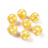 Yellow Round Polka Dot Bubblegum Acrylic Beads X-SACR-S146-20mm-05-1