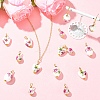 15Pcs 3 Styles Printed Handmade Porcelain Pendants PALLOY-YW00194-5