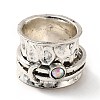 Rotatable Moon Alloy Finger Ring with Rhinestone RJEW-F123-05AS-1