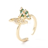 Green Cubic Zirconia Butterfly Cuff Ring KK-SZ0005-46-1