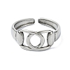 304 Stainless Steel Cuff Rings for Women RJEW-M019-47G-2