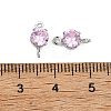 SHEGRACE Brass Pave Cubic Zirconia Flat Round Connector Charms XGRQ2O788-435B-P-3