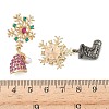 Christmas Alloy Rhinestone Dangle Stud Earrings EJEW-F399-01G-3