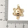 Brass Pave Clear Cubic Zirconia Flower Links Connector Charms KK-K378-24G-3