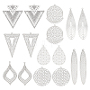 Unicraftale 32Pcs 8 Styles Brass Filigree Pendants KKC-UN0001-04-1