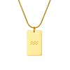 Stylish Stainless Steel 12 Zodiac Rectangle Pendant Necklaces for women GA2858-10-1