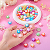 100Pcs 2 Styles Two Tone Opaque Acrylic Beads SACR-TA0001-59-6