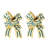Bowknot Brass Stud Earrings EJEW-Z156-01G-4