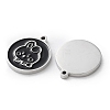 304 Stainless Steel Black Enamel Charms STAS-M102-17P-03-2