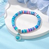 Natural Gemstone & MIYUKI Seed Beads Heart Charm Bracelets BJEW-MZ00084-03-2