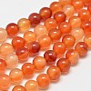 Round Natural Red Agate Bead Strands G-M257-8mm-26-1