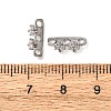 Brass Pave Clear Cubic Zirconia 3-Hole Spacer Bars KK-K422-21P-3