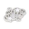 Rack Plating Alloy White Enamel Cloud with Star Links Connector Charms PALLOY-F018-04P-02-2