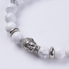 Natural Howlite Beads Stretch Bracelets BJEW-E325-D24-2