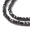 Natural Black Spinel Cube Beaded Necklace for Women NJEW-JN04111-04-4