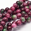 Dyed Natural Malaysia Jade Round Bead Strands G-L395-40-8mm-1
