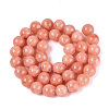 Natural Dyed Yellow Jade Gemstone Bead Strands X-G-R271-10mm-Y31-3