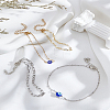 2Pcs 2 Style Brass Paperclip Chains & 304 Stainless Steel Satellite Chains Bracelets Set BJEW-LP0001-27-3
